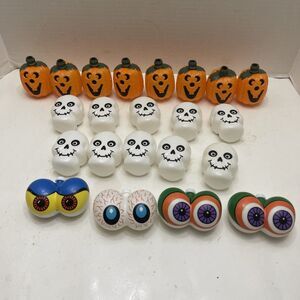 22 Vintage Halloween String Light Covers Blow mold Pumpkin Skulls Eyes